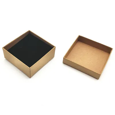 Écrin bijou pour Parure & Bracelet carton kraft brun 8 x 8 x 3,5 cm insert velours - Boite bijoux – Lot de 20 - Écrins à bijoux, Coffrets à bijoux-2