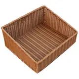 Corbeille manne rectangulaire plastique marron 47 x 40 x 12 cm - Vanneries