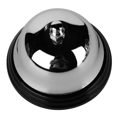 Sonnette de comptoir chromée ø 8 x 5,5 cm - Sonnette de réception - Cloche de restaurant - Surveillance magasins-3