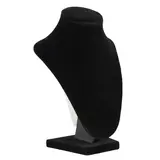 Présentoir collier en flanelle Noir 12 x 18 cm - Support collier - Buste collier - Présentoirs colliers et pendentifs