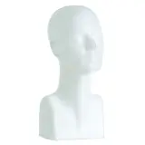 Tête mannequin femme plastique H 38 cm - Tête pour perruque, chapeau - Blanc - Têtes mannequin, têtes à perruque