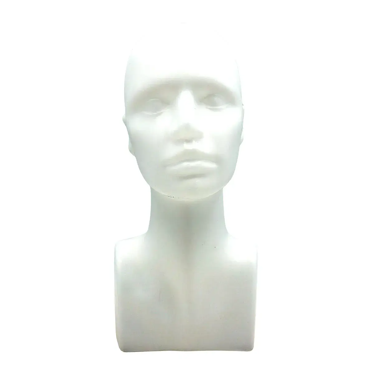 Tête mannequin femme plastique H 38 cm - Tête pour perruque, chapeau - Blanc - Têtes mannequin, têtes à perruque-2