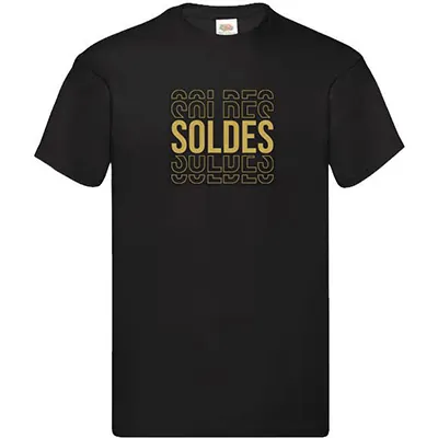 T-shirt Soldes Noir / Or taille M - T-shirts imprimés pour mannequin vitrine