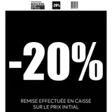 Affiche promo carrée -20% noir/blanc 38 x 38 cm - Affiche Soldes