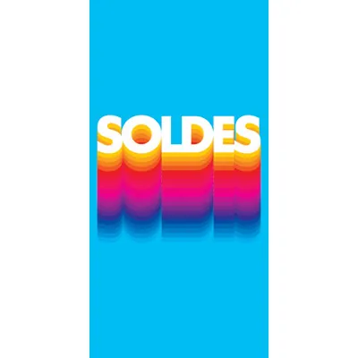 Affiche verticale Soldes Arc-en-ciel 40 x 80 cm - Affiches Soldes, Panneau soldes