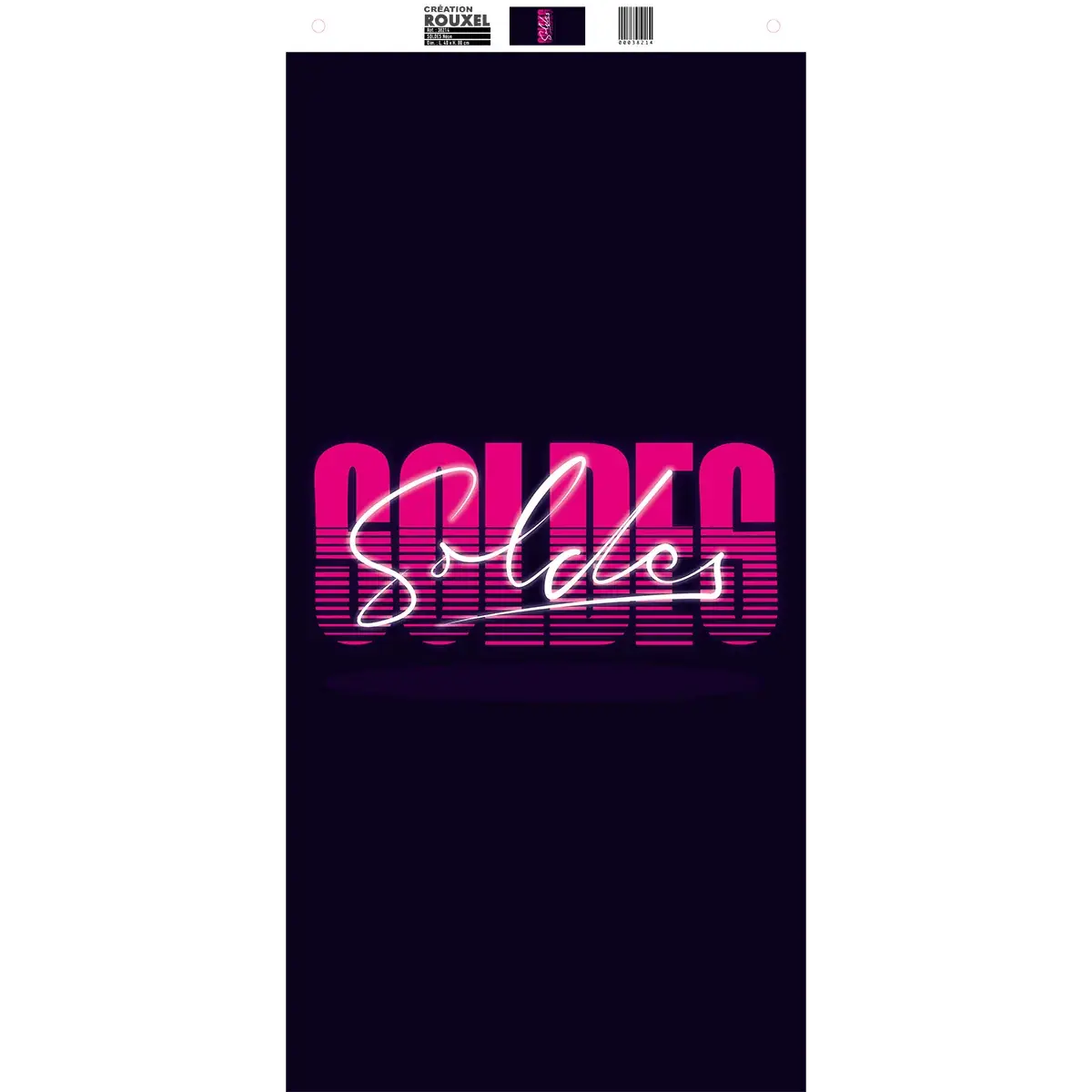 Affiche verticale Soldes Néon violet / fuchsia 40 x 80 cm - Affiches Soldes, Panneaux soldes
