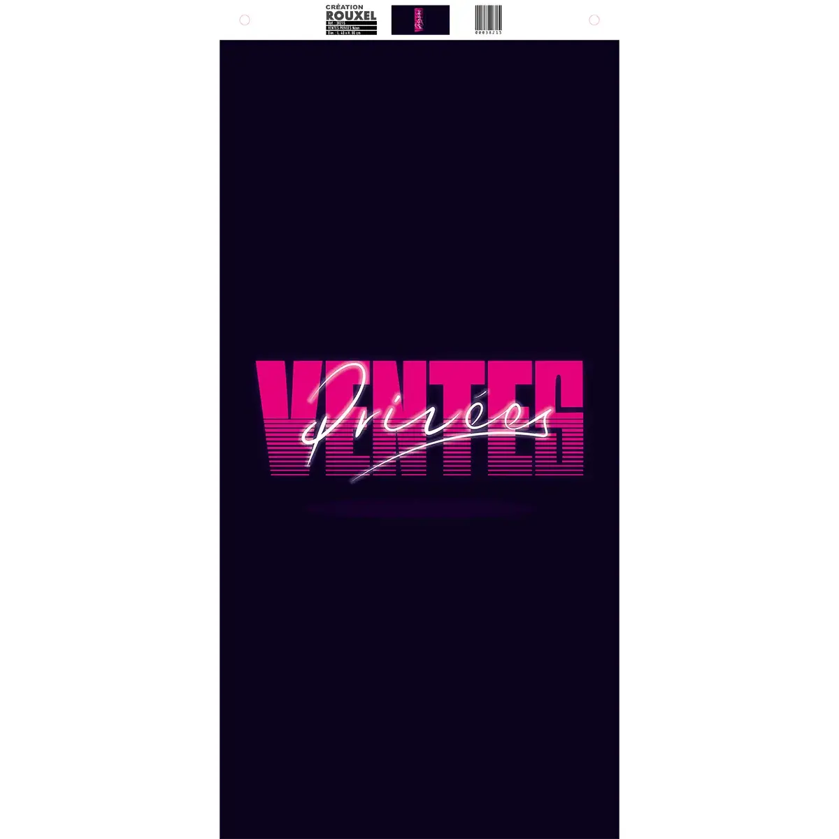 Affiche Ventes privées verticale Néon 40 x 80 cm violet/fuchsia - Affiches Ventes Privées
