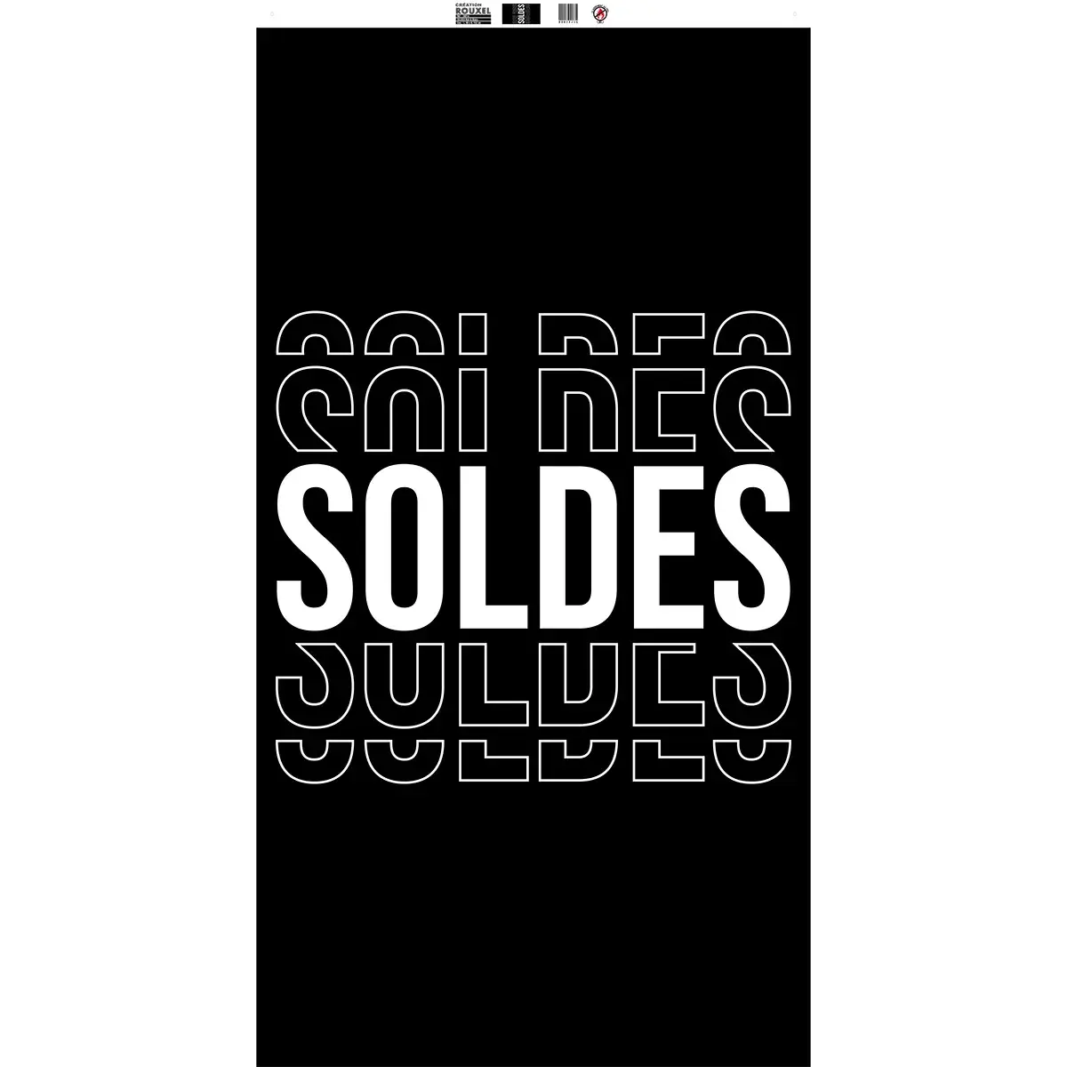 Affiche Soldes pour magasin grand format 80 x 150 cm - Noir/Blanc - Affiches Soldes, Panneau soldes