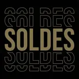 Affiche Soldes magasin carrée 38 x 38 cm - Affiche promo - Noir/Or - Affiches Soldes, Panneau soldes