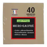 Serviette ouate micro-gaufrée 2 plis 38 x 38 cm - Serviette jetable - Serviette de table papier - Ficelle - Paquet de 40 - Serviettes jetables, Serviettes cocktails