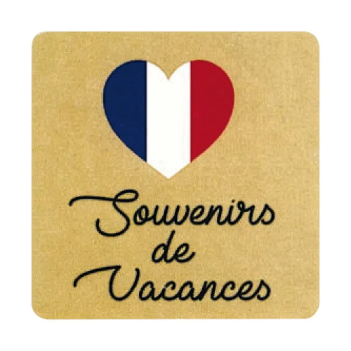 Étiquettes cadeaux adhésives Souvenirs de Vacances 35 x 35 mm - Boîte de 500 - Étiquettes cadeaux adhésives