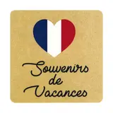 Étiquettes cadeaux adhésives Souvenirs de Vacances 35 x 35 mm - Boîte de 500 - Étiquettes cadeaux adhésives