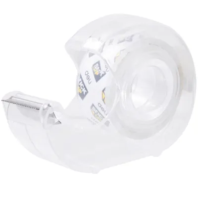 Ruban adhésif transparent avec dévidoir DELI 18 mm x 7,62 m - Rubans adhésif, Double face, Patafix