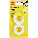 Ruban adhésif invisible DELI 18 mm x 18 m - Lot de 2 - Rubans adhésif, Double face, Patafix