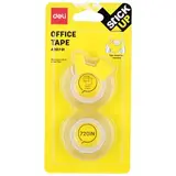 Ruban adhésif transparent DELI 18 mm x 18 m - Lot de 2 - Rubans adhésif, Double face, Patafix