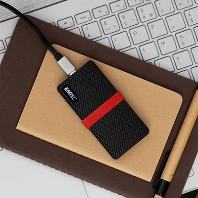 Disque dur portable 1 TB - Emtec SSD 3.2 GEN 1 X200 - Supports sauvegarde-3