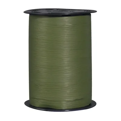 Bolduc mat vert army 10 mm x 250 m polypropylène – Ruban cadeau kaki - Bolducs unis