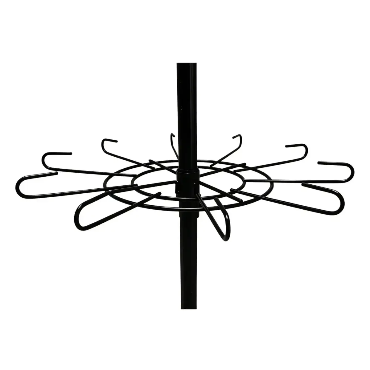 Présentoir tourniquet rotatif métal noir 4 étages 185cm – Support boutique sur roulettes - Présentoirs à bijoux multifonction-2