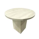 Table d’appoint bois effet travertin ø 45 x 40 cm – Table de présentation - Podiums de présentation, Présentoirs 3 niveaux