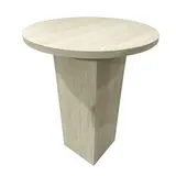 Table d’appoint bois effet travertin ø 45 x 60 cm – Table de présentation - Podiums de présentation, Présentoirs 3 niveaux
