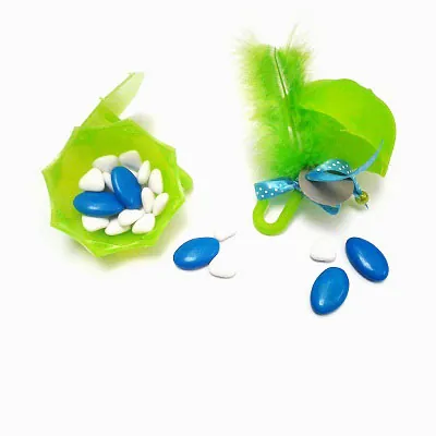 Boite bonbon Mini parapluie transparent vert anis ø 8 x 10,5 cm - Contenant dragées - Paquet de 5 - Boîtes dragées, Boîtes bonbons-2
