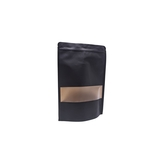 Sachet doypack avec fenêtre 250 ml 12 x 4 x 20 cm fermeture zip - Sachet stand up - Noir - Lot de 50