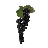 Grappe de raisin artificielle noir 31 cm - Raisin décoratif artificiel - Lot de 6 - Aliments factices