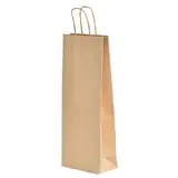 Sac bouteille kraft brun 15 x 8,5 x 39,5 cm 100 g/m² – Sac cadeau bouteille – 1 bouteille - Paquet de 50 - Sacs bouteilles