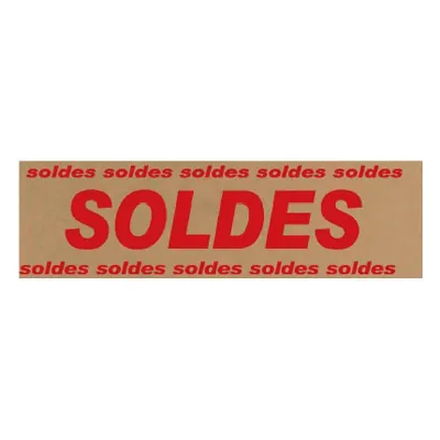 Banderole SOLDES 15 cm x 10 m brun/rouge - Affichage Soldes - Banderoles soldes et déstockage