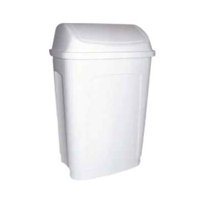 Poubelle à couvercle basculant 25 litres blanc polypropylène - Poubelles professionnelles