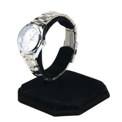 Présentoir montre floqué noir - Présentoirs bracelets et montres-2