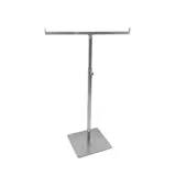 Présentoir réglable porte sac en T H 35 à 63 cm inox brossé - Présentoir sac à main - Présentoirs sacs et portefeuilles