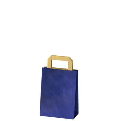 Sacs cabas kraft  - Sacs kraft couleur poignées plates