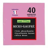 Serviette ouate micro-gaufrée 2 plis 38 x 38 cm - Serviette jetable - Serviette de table papier - Rose - Paquet de 40 - Serviettes jetables, Serviettes cocktails
