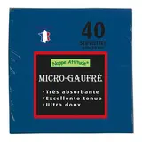 Serviette ouate micro-gaufrée 2 plis 38 x 38 cm - Serviette jetable - Serviette de table papier - Bleu marine - Paquet de 40 - Serviettes jetables, Serviettes cocktails