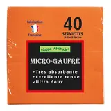 Serviette ouate micro-gaufrée 2 plis 38 x 38 cm - Serviette jetable - Serviette de table papier - Orange - Paquet de 40 - Serviettes jetables, Serviettes cocktails