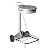 Support pour sac avec pédale blanc 51,8 x 55,1 x H 90 cm - Poubelles professionnelles
