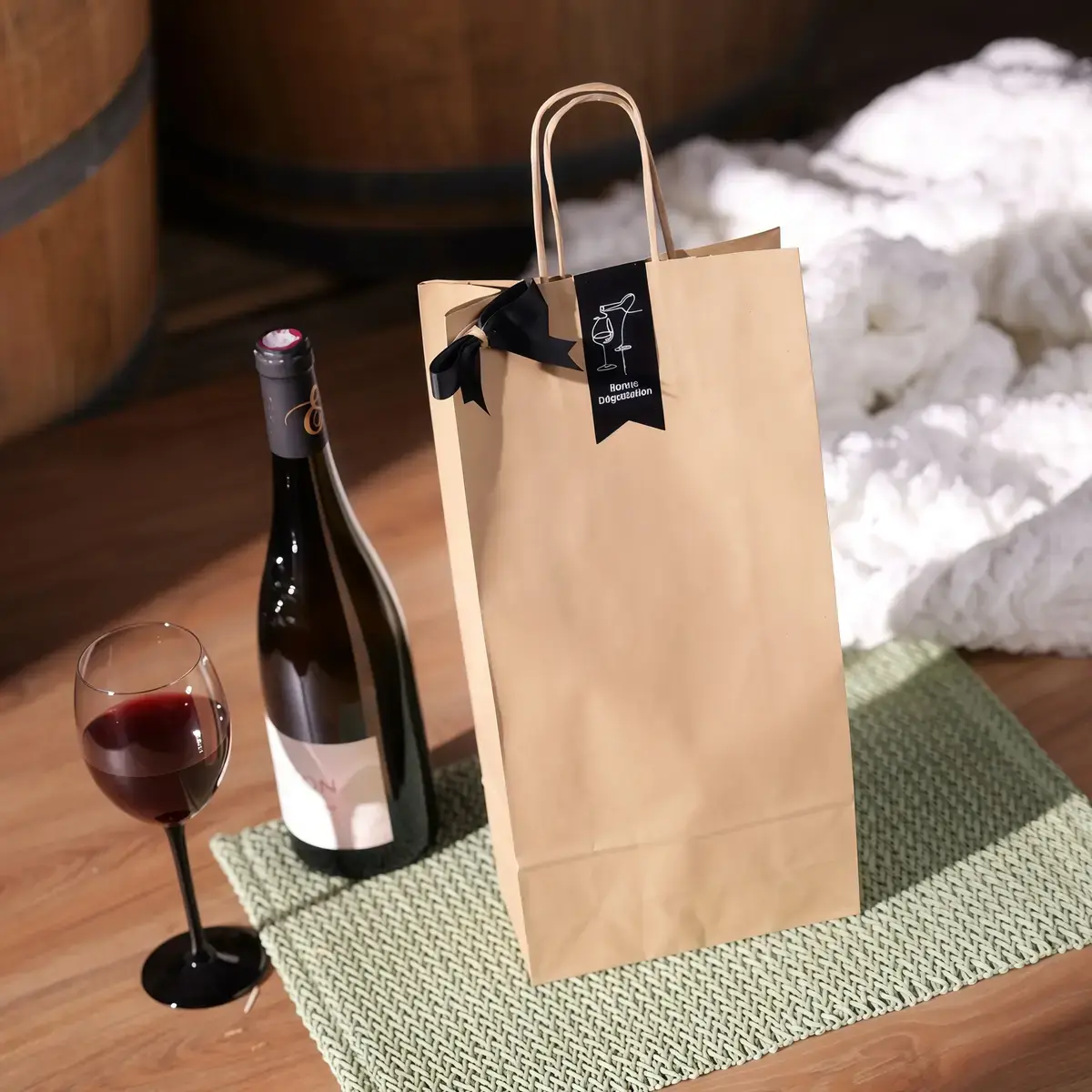 Sacs kraft 2 bouteilles - Sacs pour bouteilles de vin-2