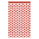 Rideau coeurs rouges 100 x 200 cm - Déco Saint Valentin - Accessoires et Objets déco