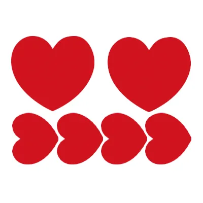 Sticker Coeur rouge Saint Valentin - Sticker vitrine - Set de 6 pièces - Accessoires et Objets déco