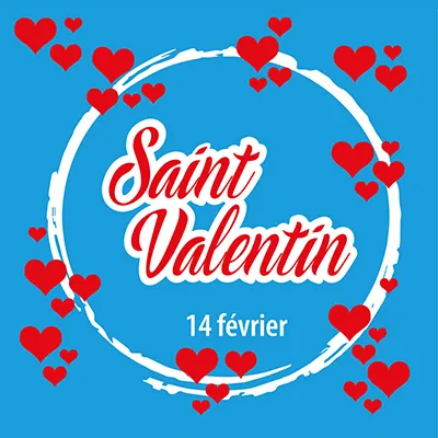 Sticker Saint Valentin 14 février 50 x 50 cm blanc / rouge - Sticker vitrine - Affiches Saisonnières