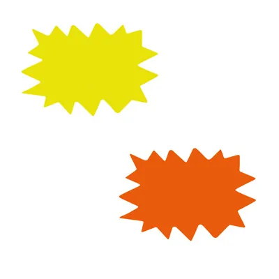 Eclaté fluo effaçable à sec 12 x 8 cm Jaune fluo / Orange fluo - Paquet de 100 - Cartons effaçables à sec