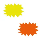 Eclaté fluo effaçable à sec 12 x 8 cm Jaune fluo / Orange fluo - Paquet de 100 - Cartons effaçables à sec