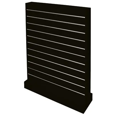 Gondole centrale double face rainurée 104 x 30 x 133 cm Narrow - Gondole double face - Noir - Meubles rainurés