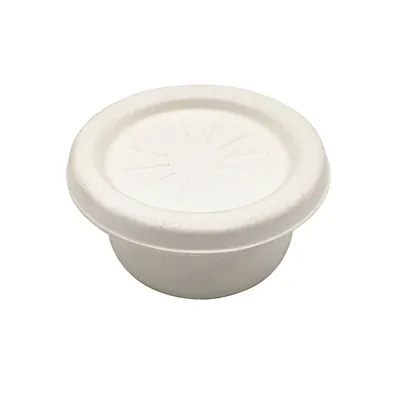 Couvercle fibre naturelle pour pot à sauce ø 65 mm - Lot de 50 - Pots à sauce, Verrines jetables-2