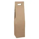 Sac bouteille kraft brun finition haut de gamme 9,5 x 9,5 x 40 cm 275 g/m² – 1 bouteille - Paquet de 10 - Sacs bouteilles