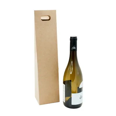 Sac bouteille kraft brun finition haut de gamme 9,5 x 9,5 x 40 cm 275 g/m² – 1 bouteille - Paquet de 10 - Sacs bouteilles-3