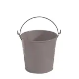 Mini-Seau en zinc ø 6 x 5,7 cm - Petit seau à garnir déco - Gris - Paquet de 10 - Accessoires et Objets déco