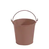 Mini-Seau en zinc ø 6 x 5,7 cm - Petit seau à garnir déco - Chocolat - Paquet de 10 - Accessoires et Objets déco