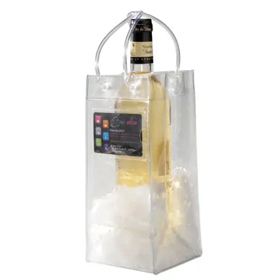 Ice Bag transparent 11 x 11 x 25,5 cm 500µ - Rafraichisseur bouteille - Paquet de 6 - Sacs bouteilles